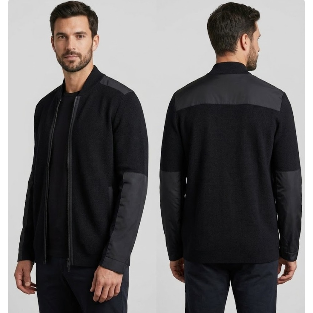 Theory men’s Black Zip-Up Sweater Jacket size Medium
